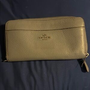 Coach Gray Leather Zip Wallet